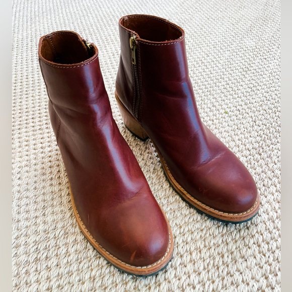 Patina Leather Ankle Boots Women’s Size 8.5 Brown Zip Booties boots EU40 - Picture 3 of 8